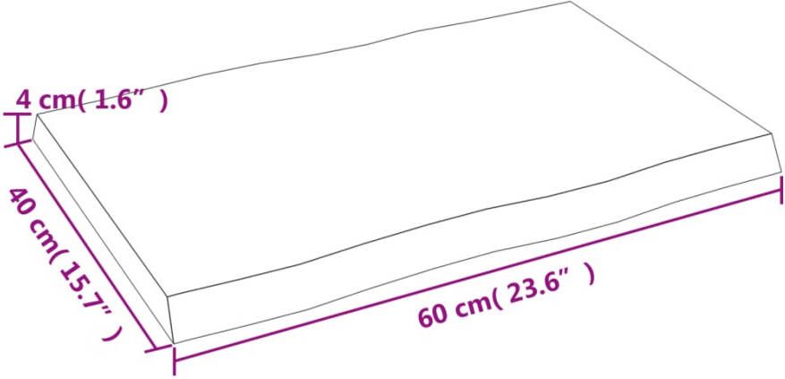 VidaXL -Tafelblad-natuurlijke-rand-60x40x(2-4)-cm-eikenhout-donkerbruin - Foto 5