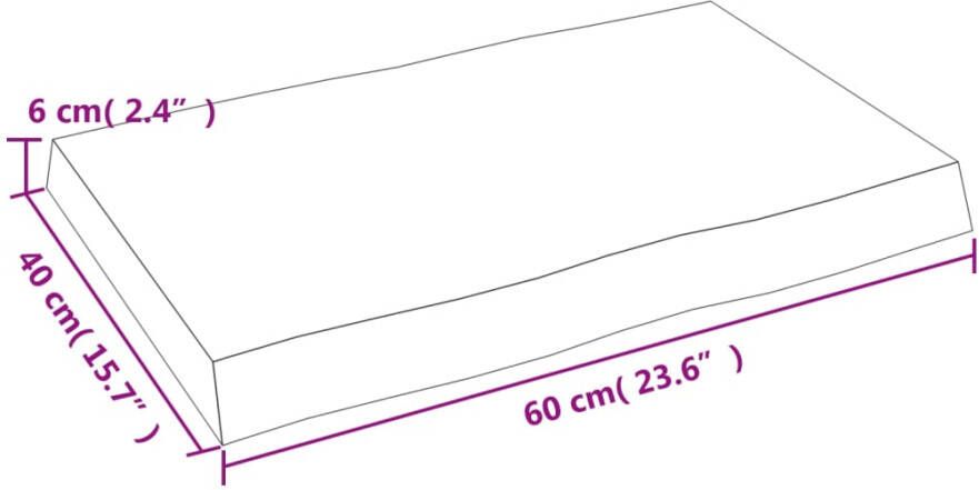 VidaXL -Tafelblad-natuurlijke-rand-60x40x(2-6)-cm-eikenhout-donkerbruin - Foto 5