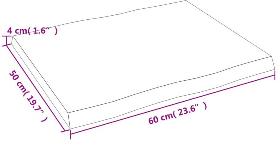 VidaXL -Tafelblad-natuurlijke-rand-60x50x(2-4)-cm-eikenhout-lichtbruin - Foto 4