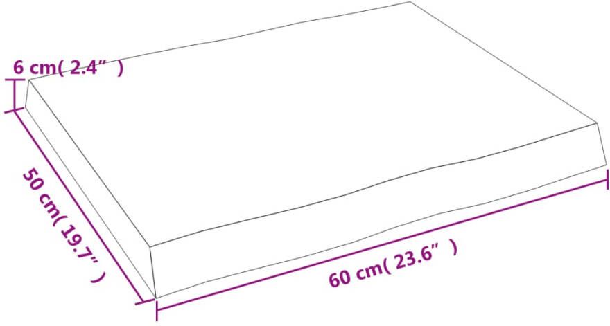 VidaXL -Tafelblad-natuurlijke-rand-60x50x(2-6)-cm-eikenhout-donkerbruin - Foto 5