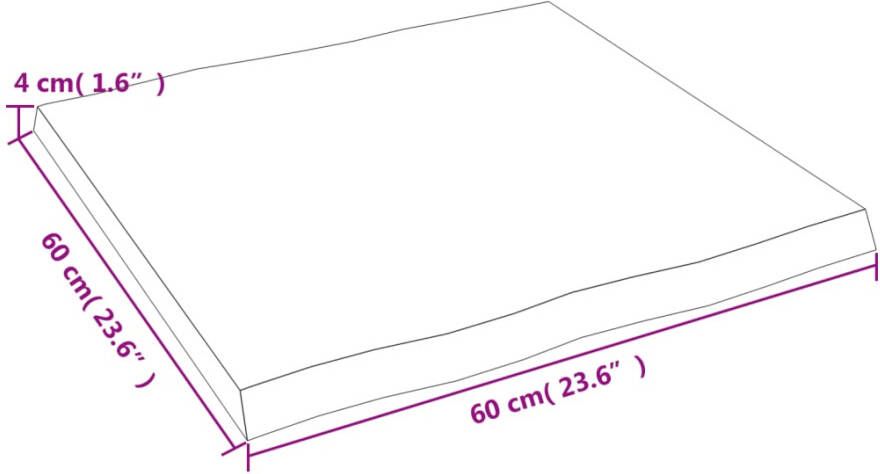 VidaXL -Tafelblad-natuurlijke-rand-60x60x(2-4)-cm-massief-eikenhout - Foto 4