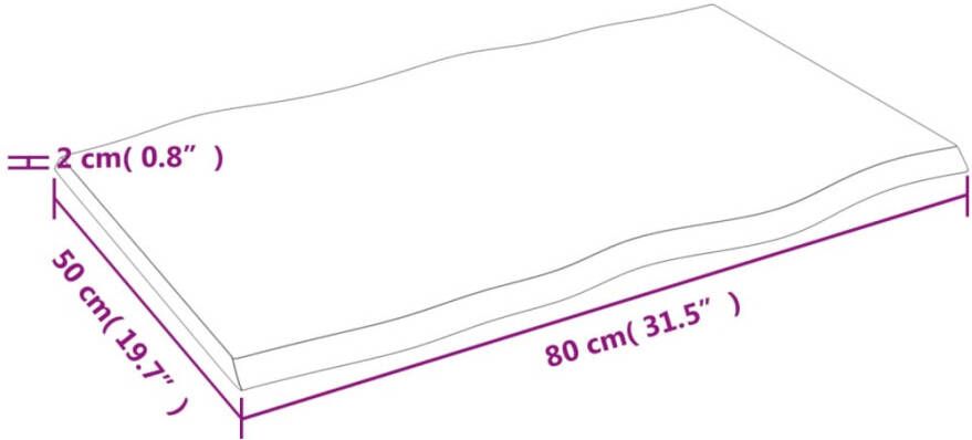 VidaXL -Tafelblad-natuurlijke-rand-80x50x2-cm-massief-eikenhout - Foto 4