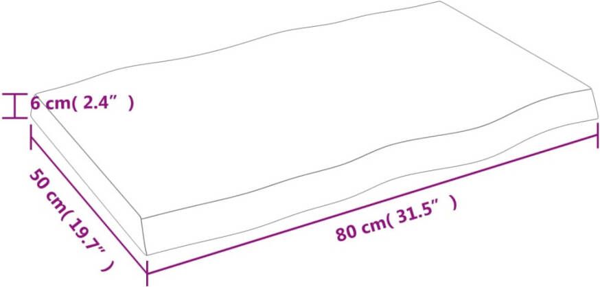 VidaXL -Tafelblad-natuurlijke-rand-80x50x(2-6)-cm-eikenhout-donkerbruin - Foto 5