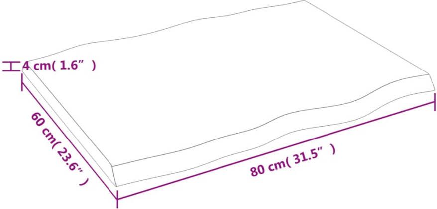 VidaXL -Tafelblad-natuurlijke-rand-80x60x(2-4)-cm-massief-eikenhout - Foto 4