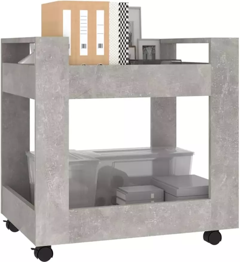 VIDAXL Bureaukastje 60x45x60 cm bewerkt hout betongrijs - Foto 3