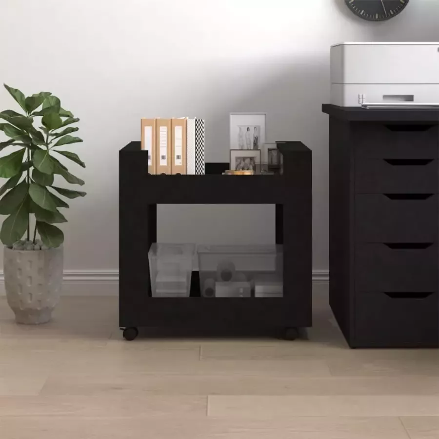 VIDAXL Bureaukastje 60x45x60 cm bewerkt hout zwart