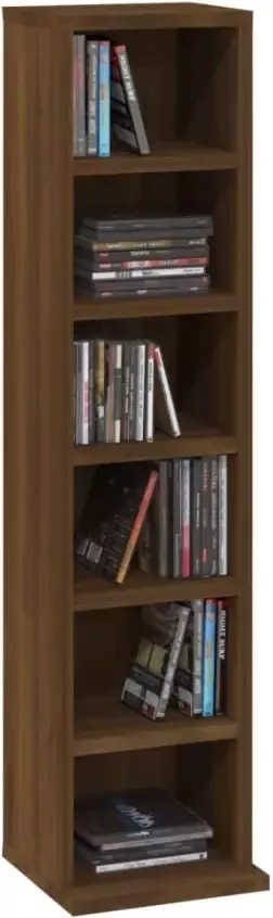 VidaXL Cd-kast 21x20x88 cm bewerkt hout bruineikenkleurig - Foto 5