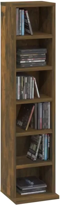 VidaXL Cd-kast 21x20x88 cm bewerkt hout gerookt eikenkleurig - Foto 5