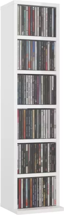 VidaXL Cd-kast 21x20x88 cm bewerkt hout hoogglans wit
