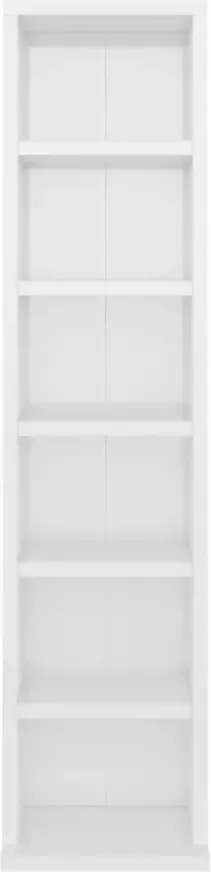 VidaXL Cd-kast 21x20x88 cm bewerkt hout hoogglans wit - Foto 4