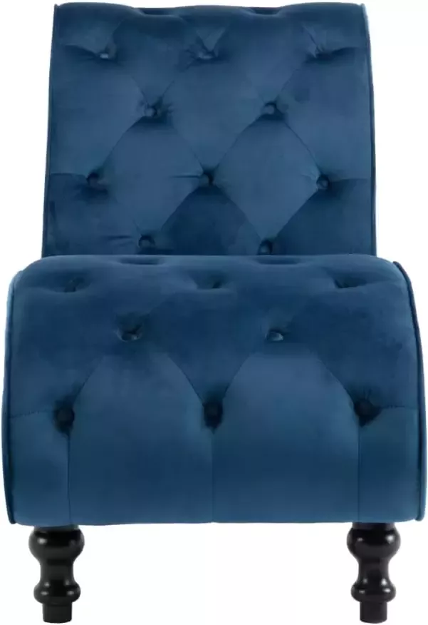 VIDAXL Chaise longue fluweel blauw