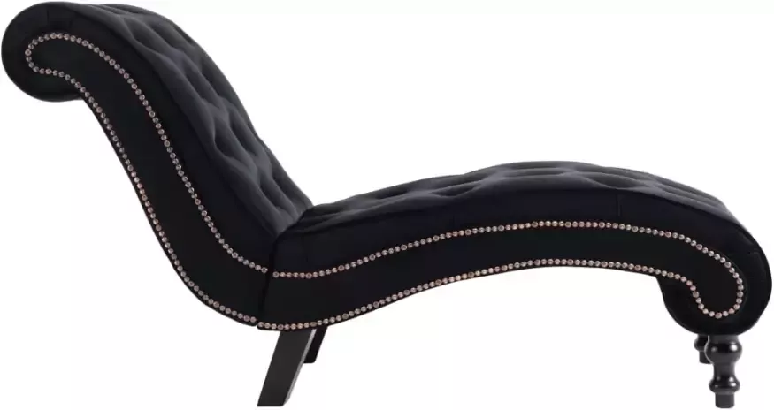 VIDAXL Chaise longue fluweel zwart