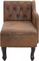 VidaXL Chaise longue kunstsuède bruin - Thumbnail 4