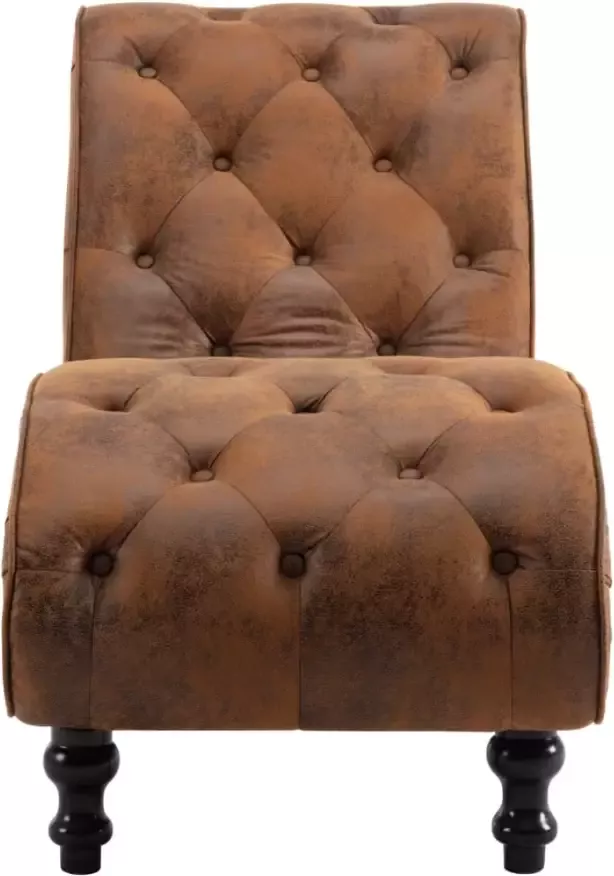 VIDAXL Chaise longue kunstsuède bruin