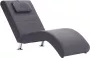 VidaXL Chaise longue met kussen kunstleer grijs - Thumbnail 3