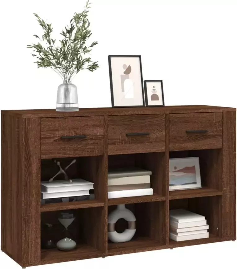 VidaXL -Dressoir-100x30x59 5-cm-bewerkt-hout-bruineikenkleurig