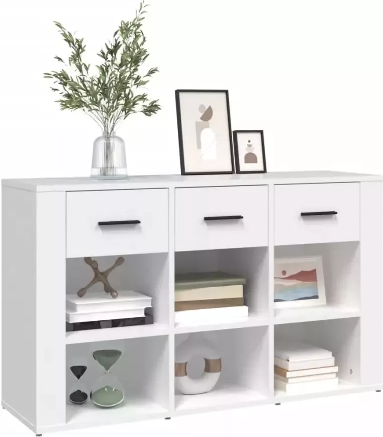 VidaXL -Dressoir-100x30x59 5-cm-bewerkt-hout-wit - Foto 2
