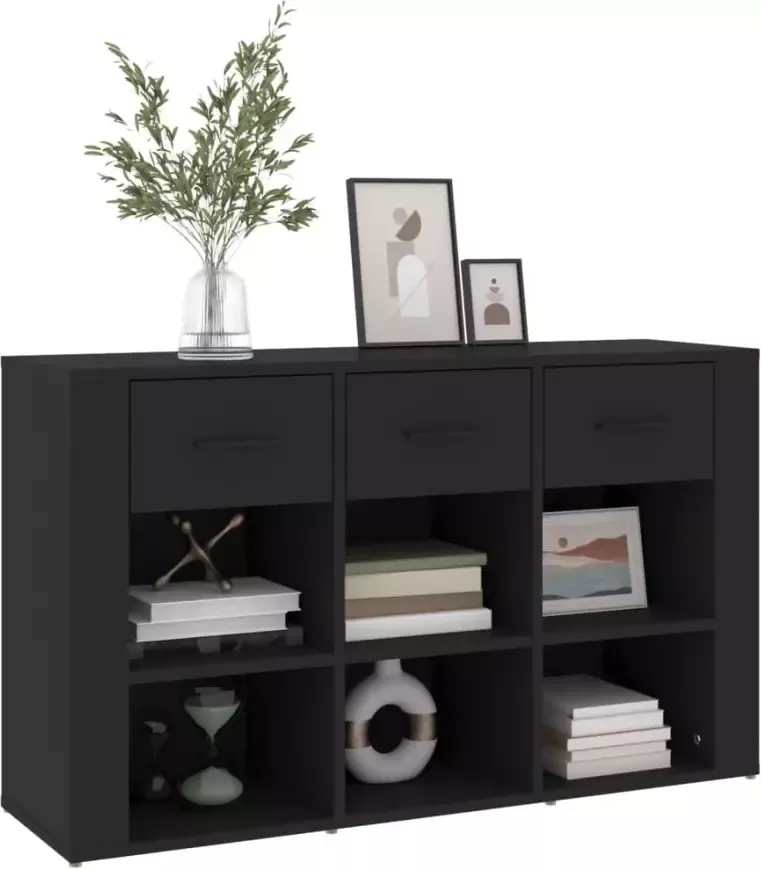 VidaXL -Dressoir-100x30x59 5-cm-bewerkt-hout-zwart