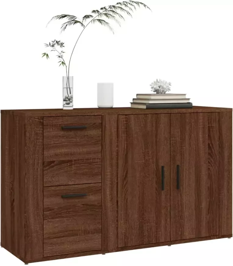 VidaXL -Dressoir-100x33x59 5-cm-bewerkt-hout-bruineikenkleurig - Foto 2