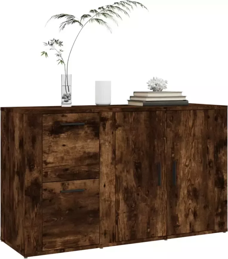 VidaXL -Dressoir-100x33x59 5-cm-bewerkt-hout-gerookt-eikenkleurig - Foto 3