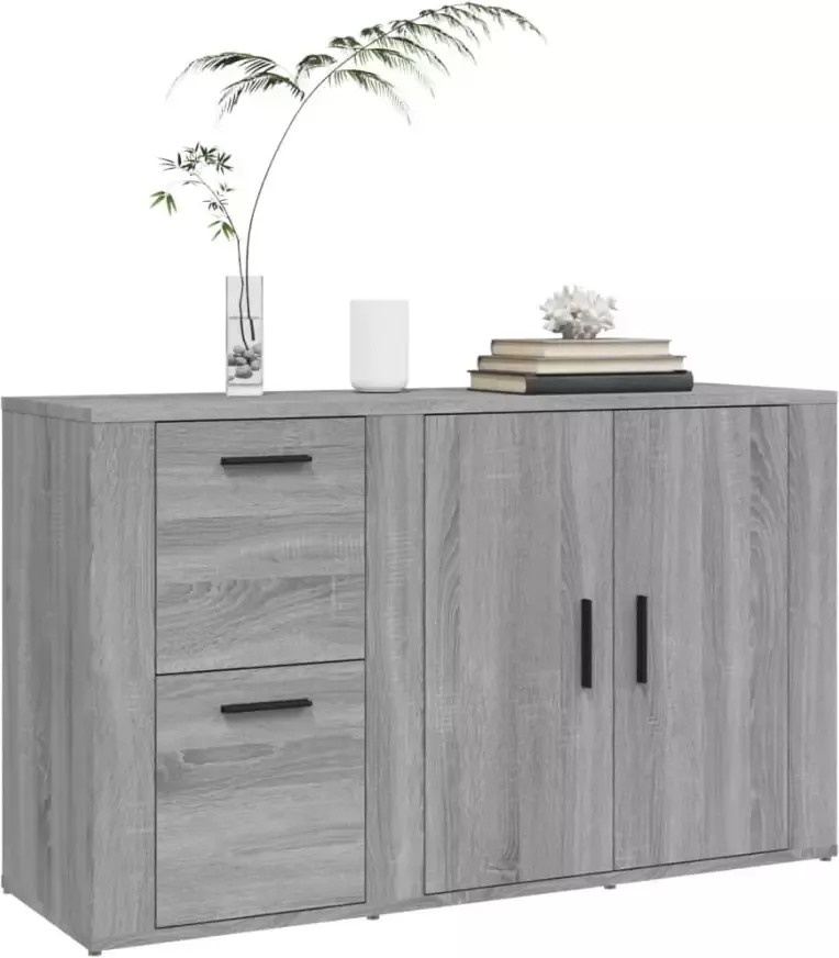 VidaXL -Dressoir-100x33x59 5-cm-bewerkt-hout-grijs-sonoma-eikenkleurig