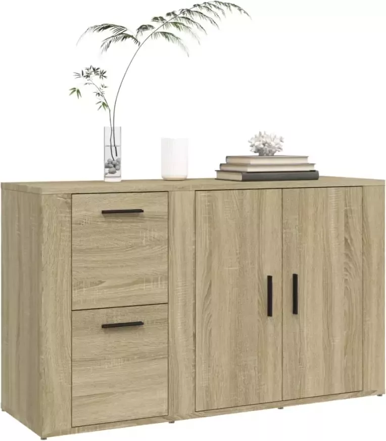 VidaXL -Dressoir-100x33x59 5-cm-bewerkt-hout-sonoma-eikenkleurig - Foto 4