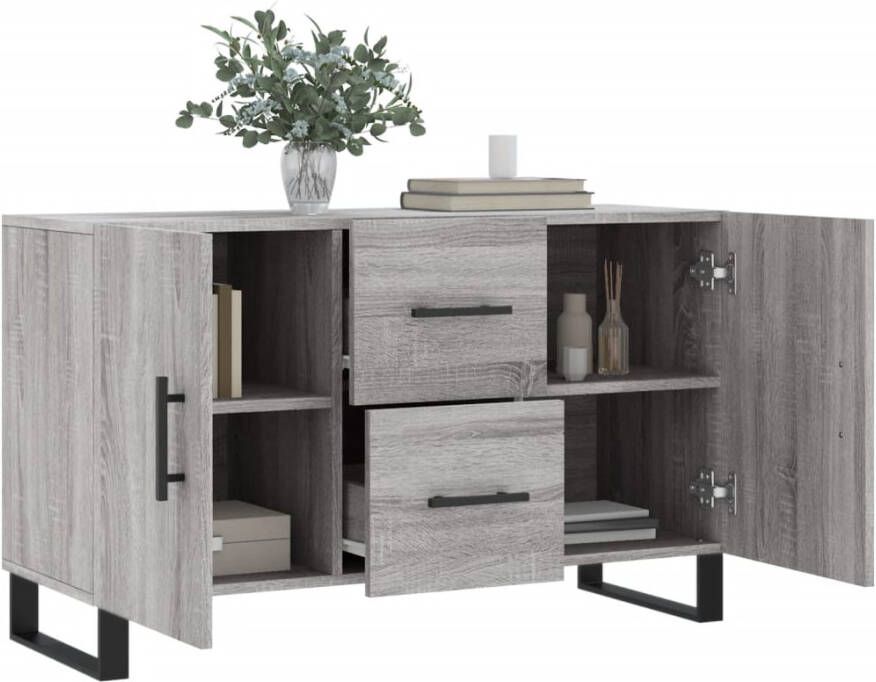 Prolenta Premium INFIORI Dressoir 100x36x60 cm bewerkt hout grijs sonoma eikenkleurig - Foto 7