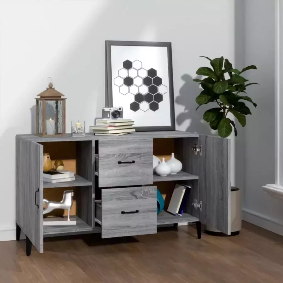 VidaXL -Dressoir-100x36x60-cm-bewerkt-hout-grijs-sonoma-eikenkleurig - Foto 3