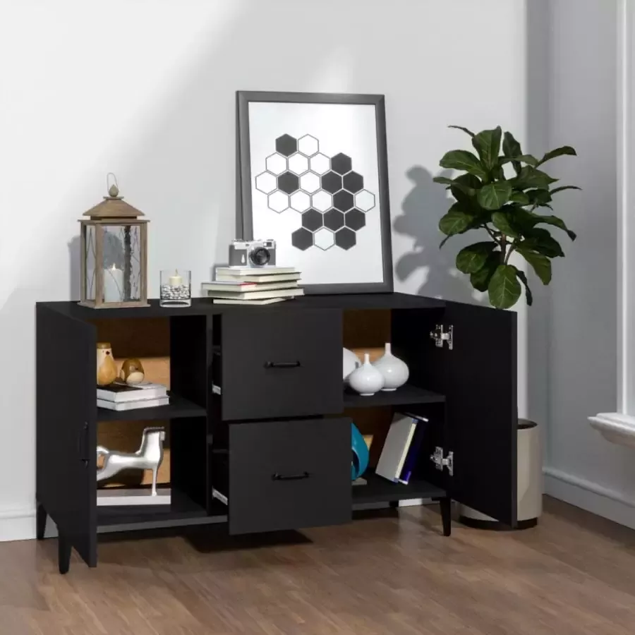 VidaXL -Dressoir-100x36x60-cm-bewerkt-hout-zwart - Foto 3