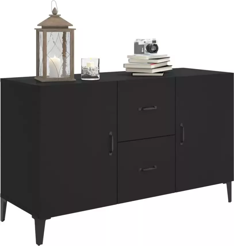 VidaXL -Dressoir-100x36x60-cm-bewerkt-hout-zwart - Foto 2