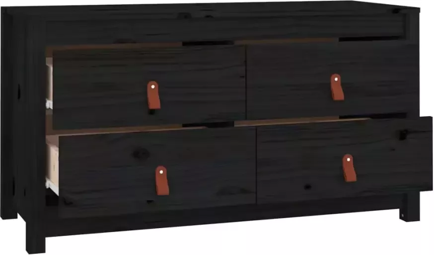 VidaXL -Dressoir-100x40x54-cm-massief-grenenhout-zwart - Foto 4