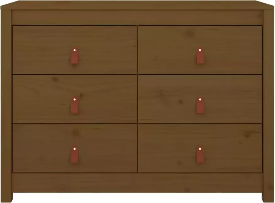 VidaXL -Dressoir-100x40x72-cm-massief-grenenhout-honingbruin