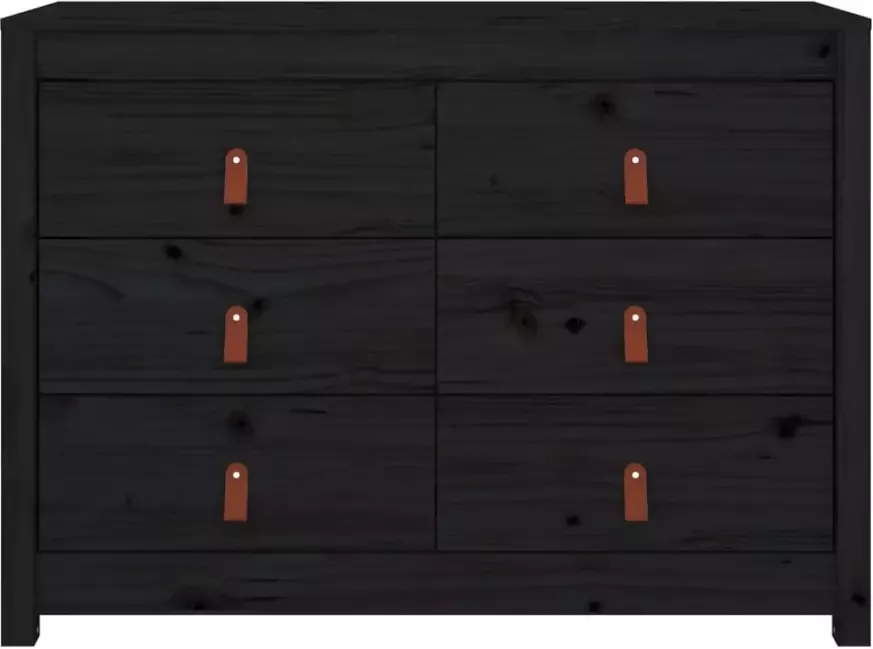 VidaXL -Dressoir-100x40x72-cm-massief-grenenhout-zwart