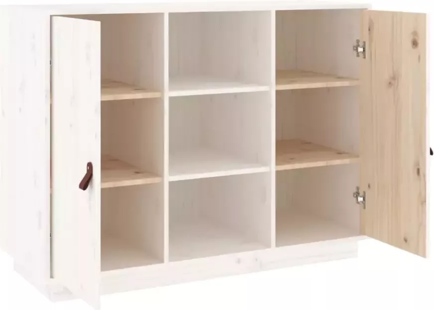 VidaXL -Dressoir-100x40x75-cm-massief-grenenhout-wit - Foto 4