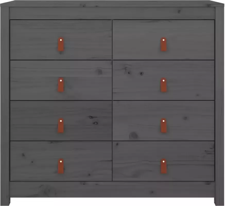 VidaXL -Dressoir-100x40x90-cm-massief-grenenhout-grijs - Foto 4