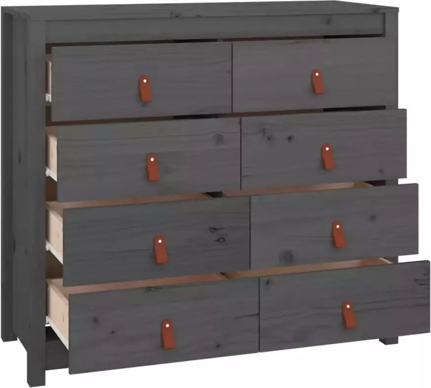 VidaXL -Dressoir-100x40x90-cm-massief-grenenhout-grijs - Foto 5