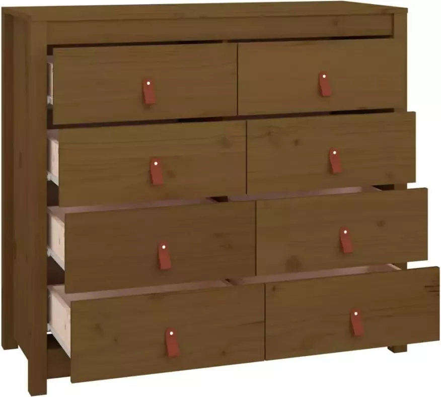 VidaXL -Dressoir-100x40x90-cm-massief-grenenhout-honingbruin - Foto 5