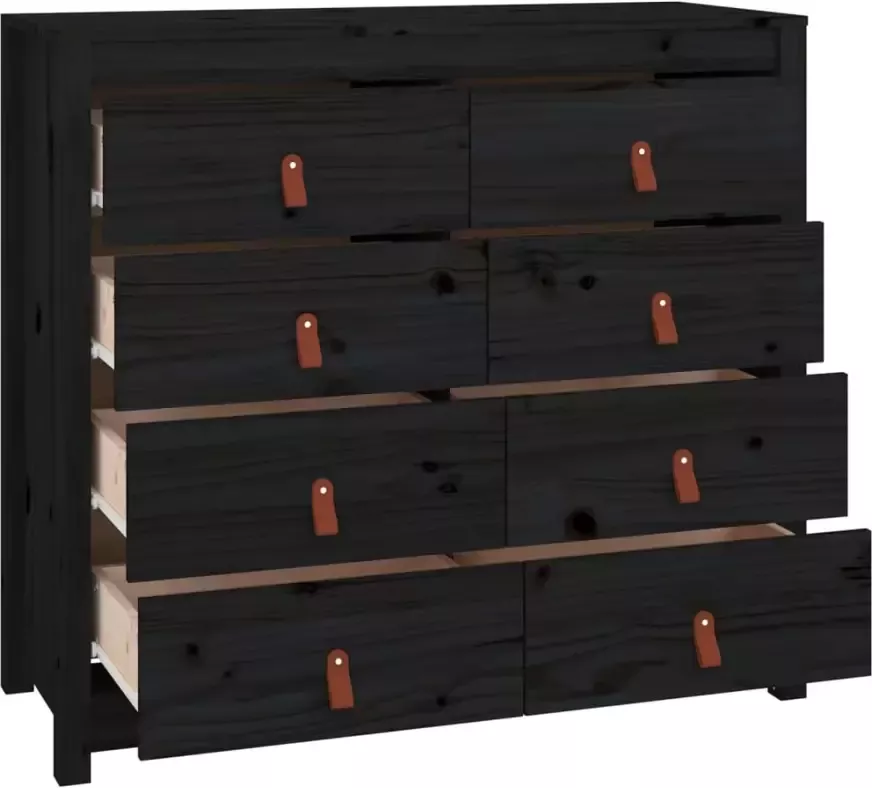VidaXL -Dressoir-100x40x90-cm-massief-grenenhout-zwart - Foto 4