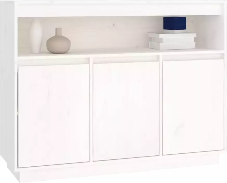 VidaXL -Dressoir-104 5x34x80-cm-massief-grenenhout-wit - Foto 5