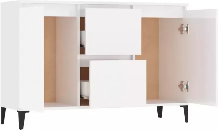 VidaXL -Dressoir-104x35x70-cm-bewerkt-hout-hoogglans-wit - Foto 4