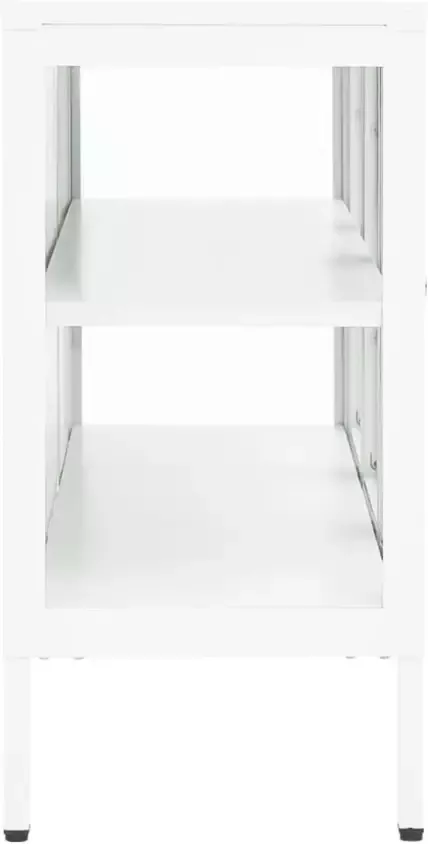 VidaXL -Dressoir-105x35x70-cm-staal-en-glas-wit - Foto 5