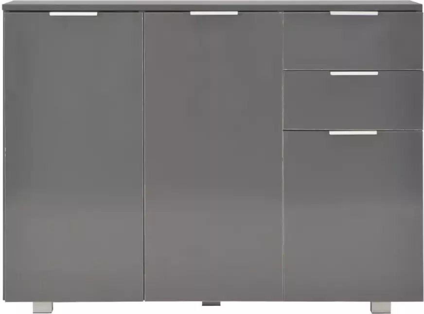 VidaXL -Dressoir-107x35x80 5-cm-hoogglans-grijs - Foto 4