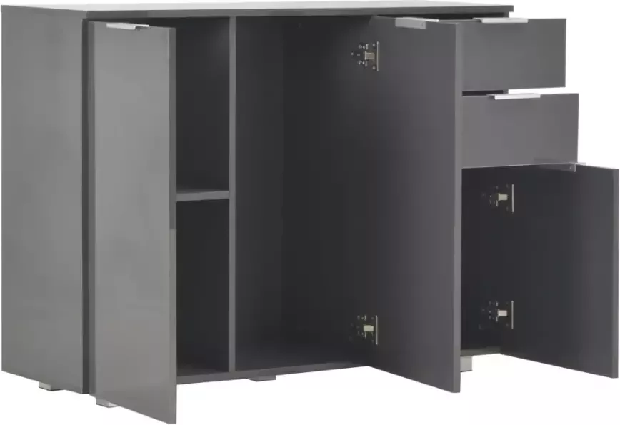 VidaXL -Dressoir-107x35x80 5-cm-hoogglans-grijs - Foto 3