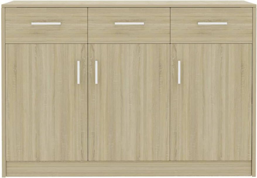 VidaXL -Dressoir-110x30x75-cm-bewerkt-hout-sonoma-eikenkleurig - Foto 4