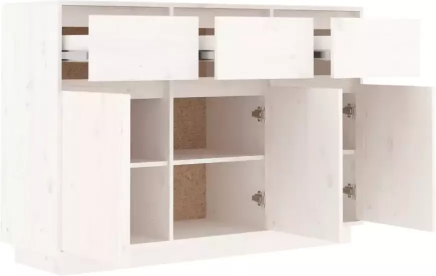 VidaXL -Dressoir-110x34x75-cm-massief-grenenhout-wit - Foto 4