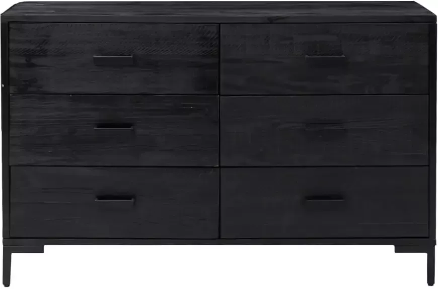 VidaXL -Dressoir-110x35x70-cm-gerecycled-massief-grenenhout-zwart - Foto 3