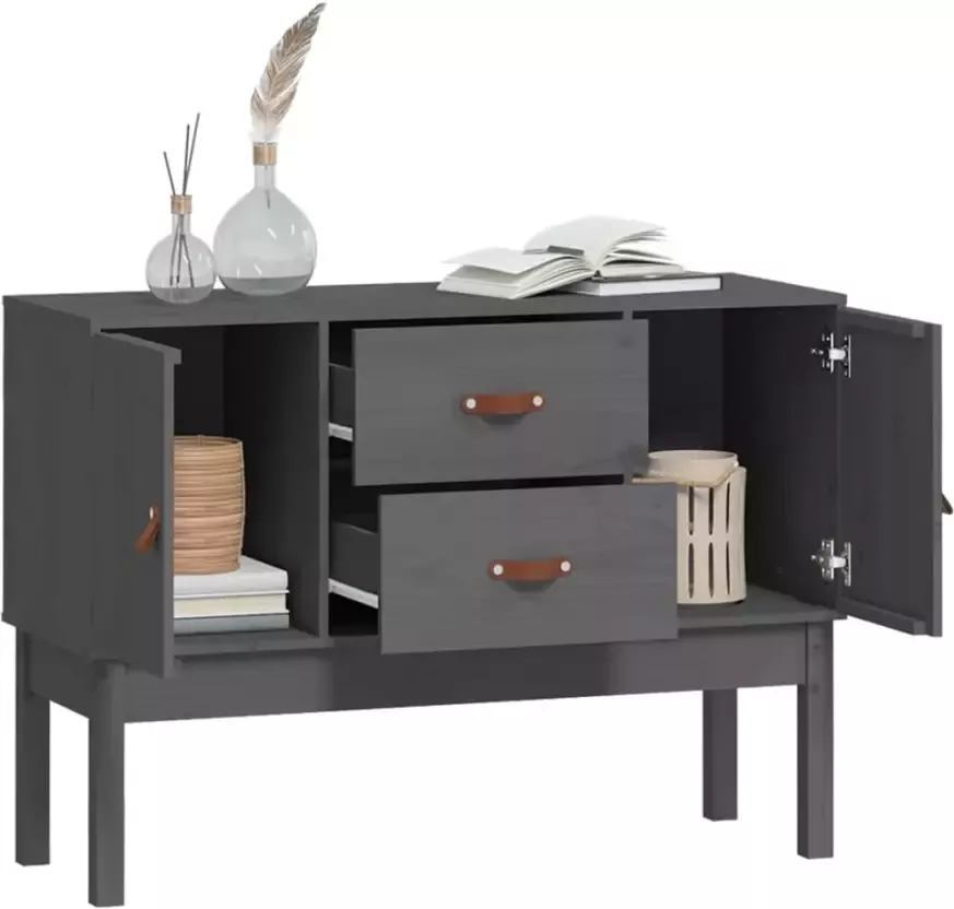 VidaXL -Dressoir-110x40x78-cm-massief-grenenhout-grijs