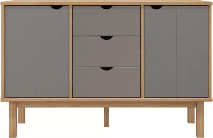 VidaXL -Dressoir-OTTA-113 5x43x73-cm-massief-grenenhout-bruin-en-grijs - Foto 4