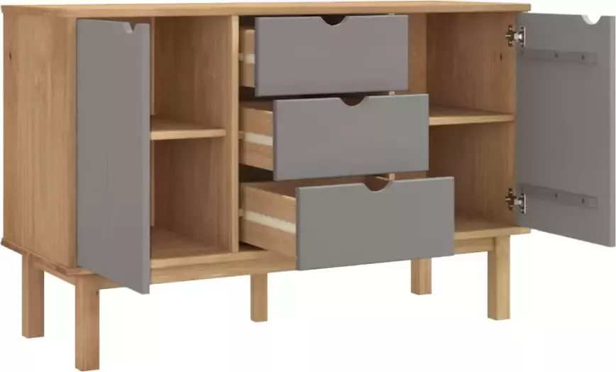 VidaXL -Dressoir-OTTA-113 5x43x73-cm-massief-grenenhout-bruin-en-grijs - Foto 5