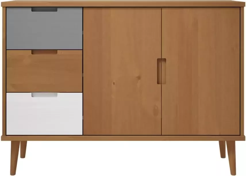 VidaXL -Dressoir-MOLDE-113x40x80-cm-massief-grenenhout-bruin - Foto 3